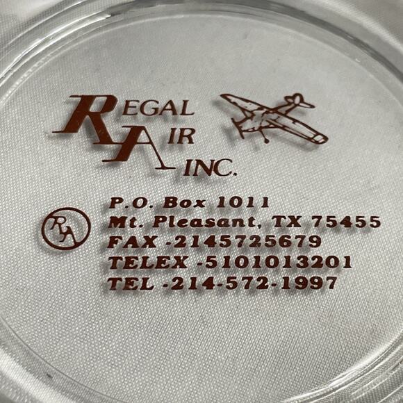 Vintage Ashtray Regal Air Mt Pleasant Texas Americana 4.5" Advertising - Picture 3 of 7